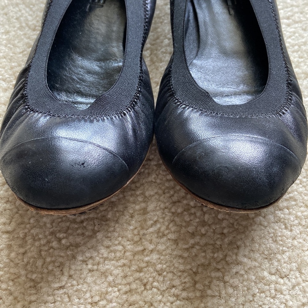CHANEL - black flats - size 40 US10 - Picture 2 of 10